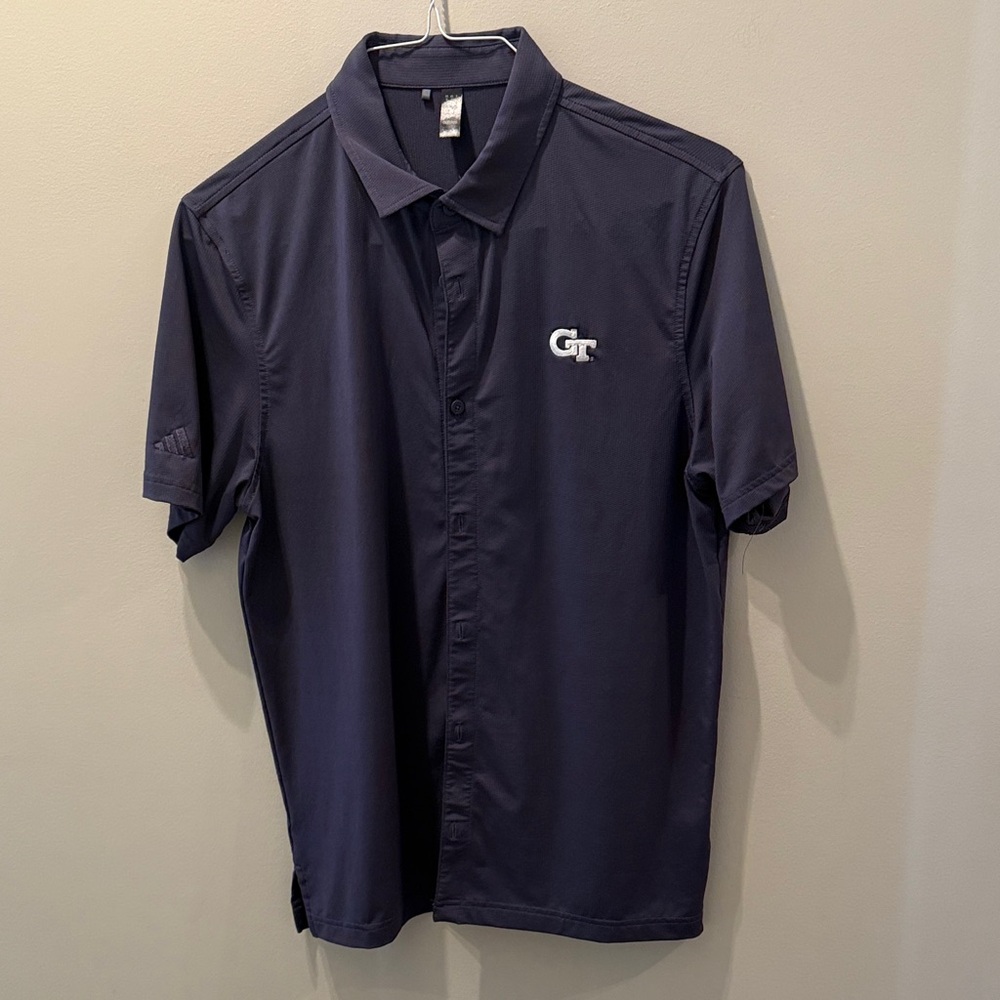 Men's Georgia Tech Navy Button up Polo Shirt
